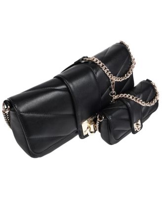 Quilted Flap Shoulder Bag with Mini Bag