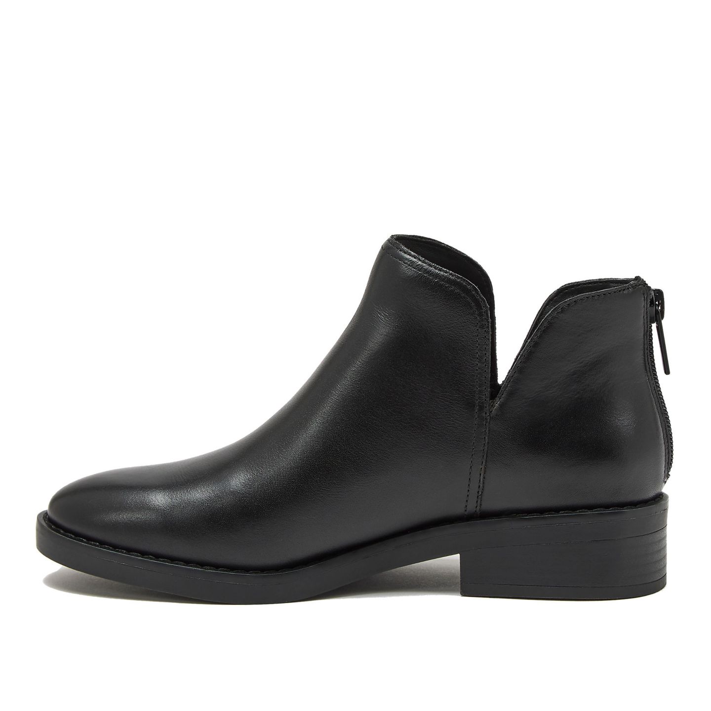 Женские ботинки Lands' End Essential Zip Up Ankle Booties, цвет: Чёрный кожаный — фото 3