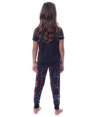 Big Girls Rainbow Foil Hogwarts Crest 2PC Lounge Pajama Jogger Pant Set Sleepwear