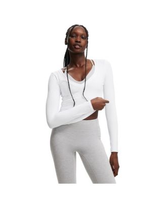Women's Active Ultra Soft Plunge Front Long Sleeve