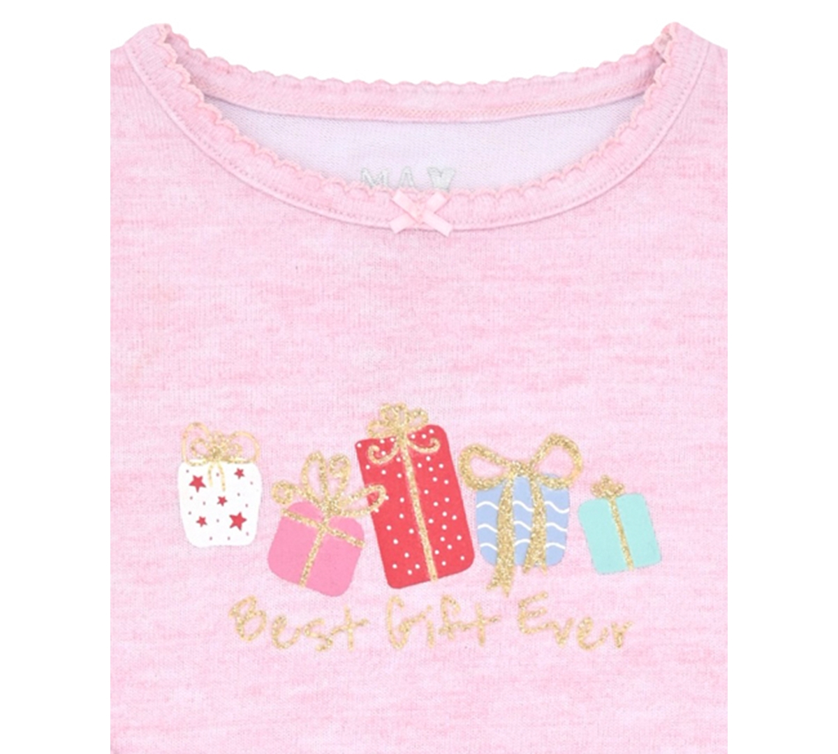 Max & Olivia 12m-5t Girls 3-piece Snug Fit Holiday Long Sleeve T-shirt, Pants And Socks Pajama Set In Pink