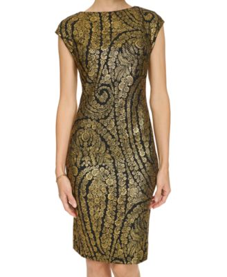Petite Foil Print Sheath Dress