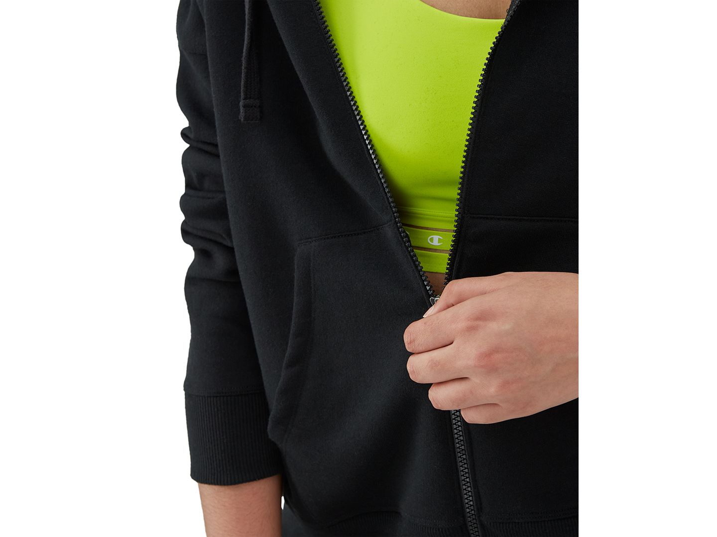 Женское худи Champion Sophomore Full-Zip, цвет: Чёрный — фото 3