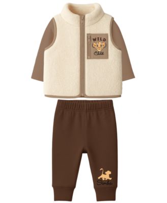 Baby Boys' Lion King Vest, Top and Joggers, 3-Piece Set