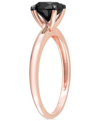 Oval Black Diamond Solitaire Engagement Ring (1 ct. t.w.) in 14k Rose Gold