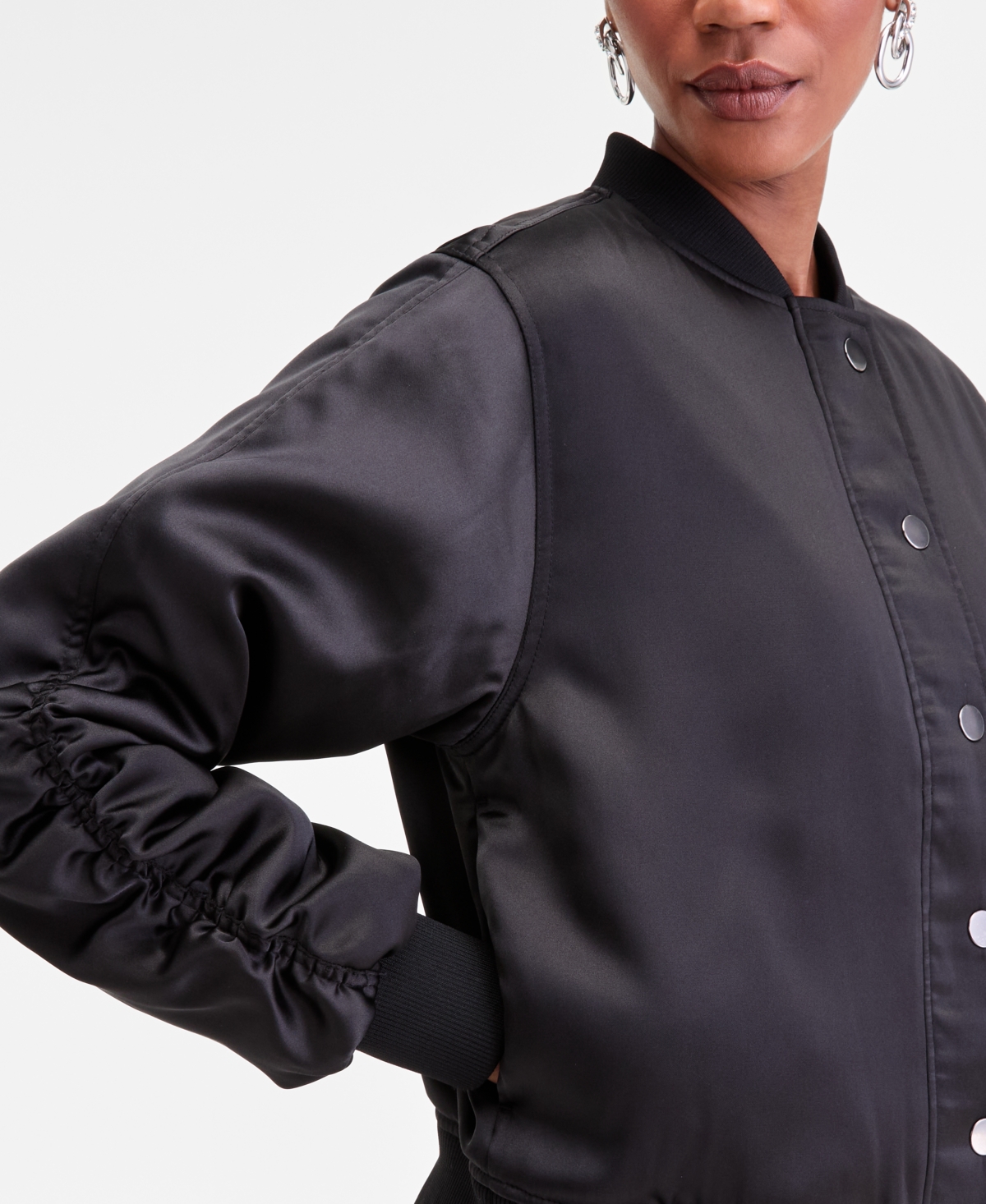 I.n.c. International Concepts Women's Satin Bomber Jacket, Macy's Exclusive
