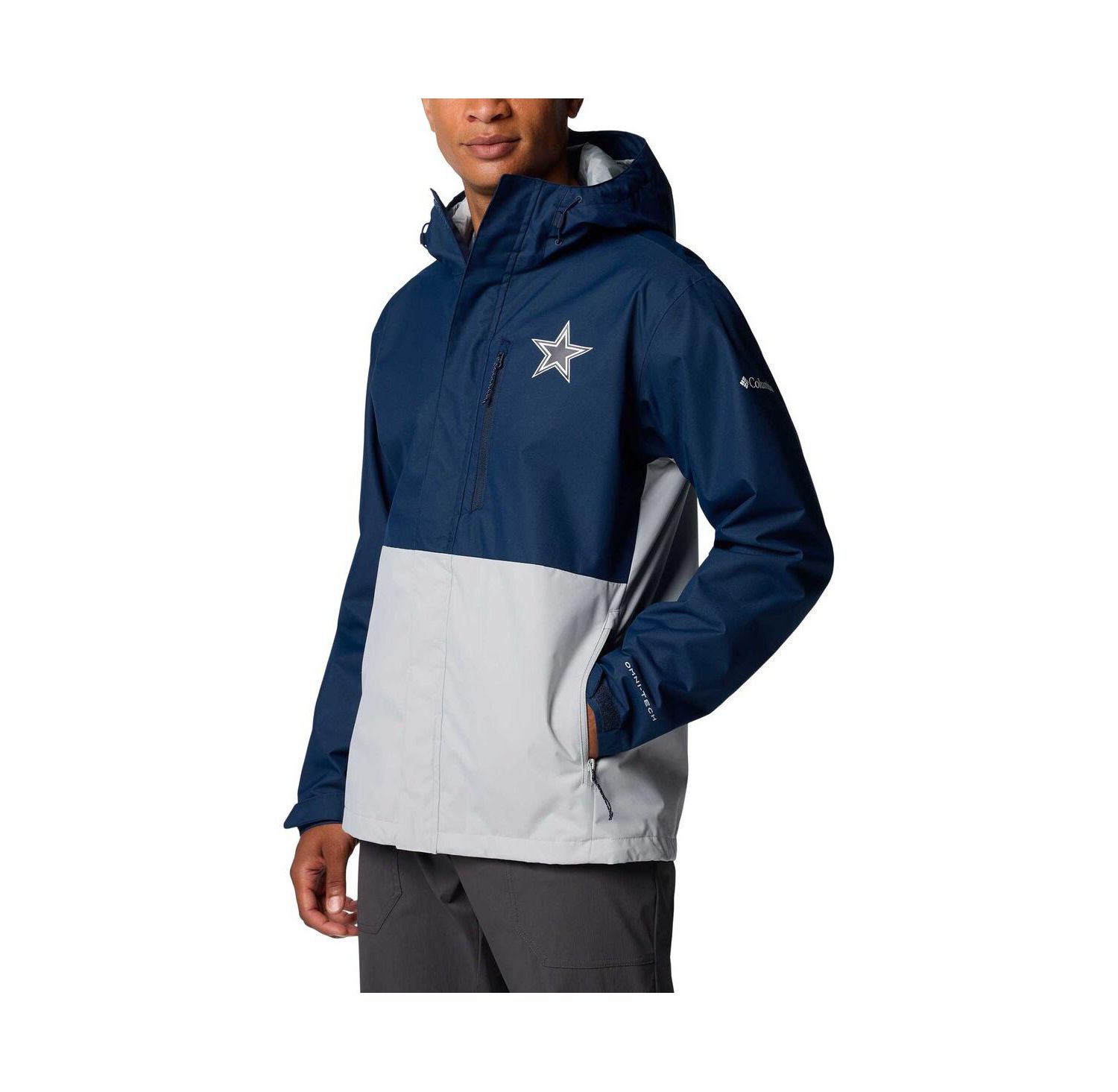 Men's Navy/Silver Dallas Cowboys Big & Tall Field Bound Omni-Shield Full Zip Jacket