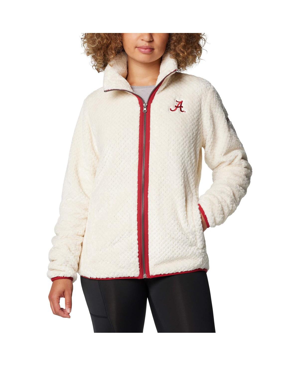 Columbia Women's Cream Alabama Crimson Tide Fireside Ii Sherpa Full-zip Jacket In Neutral