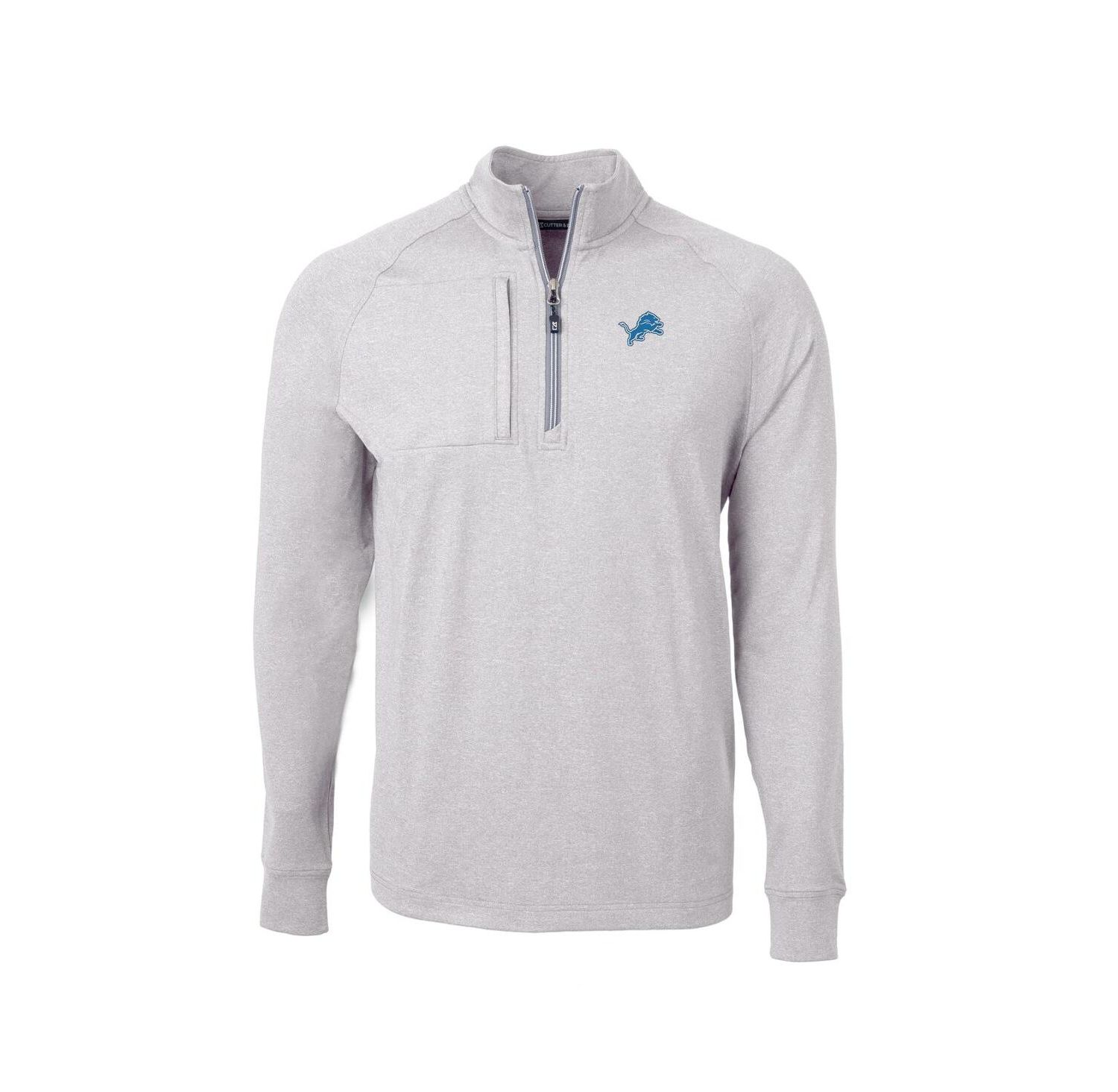 Men's Heather Gray Detroit Lions Big & Tall Adapt Eco Knit Quarter-Zip Pullover Sweatshirt
