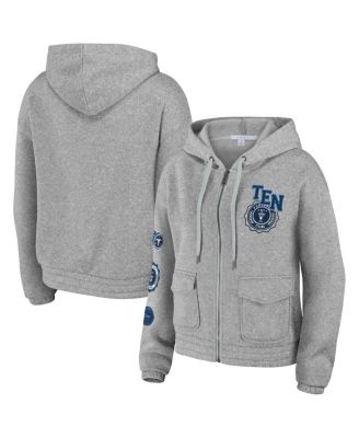 WEAR by Erin Andrews - Women's Heather Gray Tennessee Titans Full-Zip Hoodie
