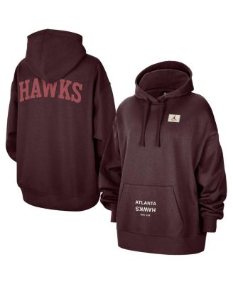 Jordan - Women's Burgundy Atlanta Hawks Courtside Statement Edition Oversize Pullover Hoodie