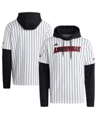 adidas - Men's White/Black Louisville Cardinals Baseball Jersey Hoodie