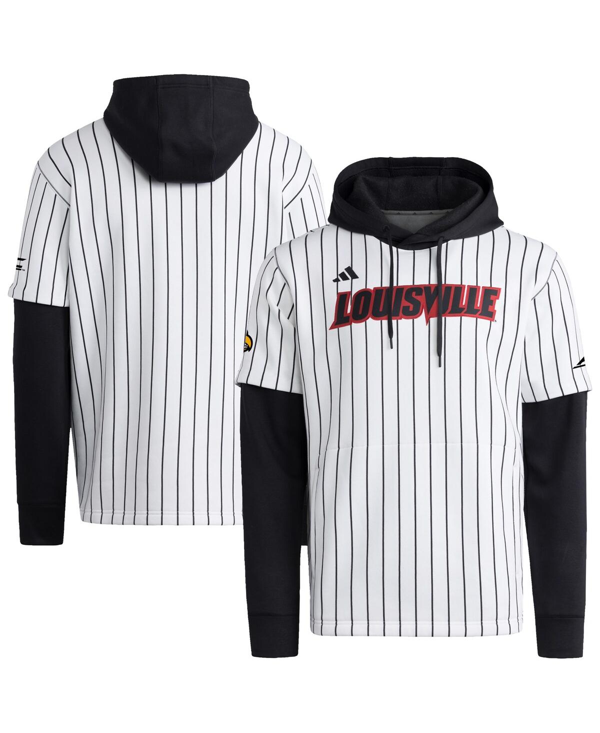 Adidas Men's White/Black Louisville Cardinals Baseball Jersey Hoodie