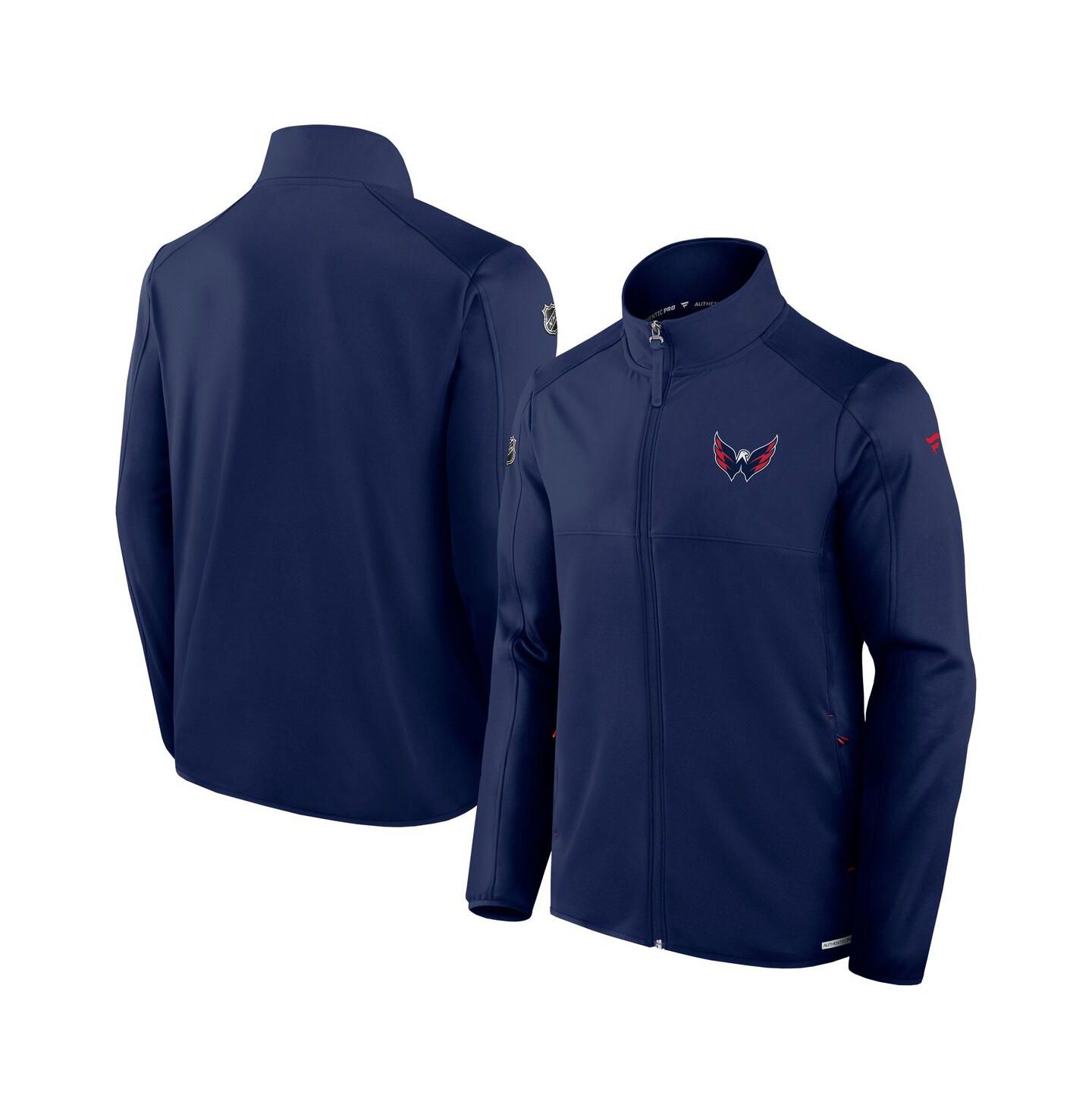 Мужская куртка Fanatics Navy Washington Capitals Authentic Pro Rink Fleece Full-Zip — фото 1