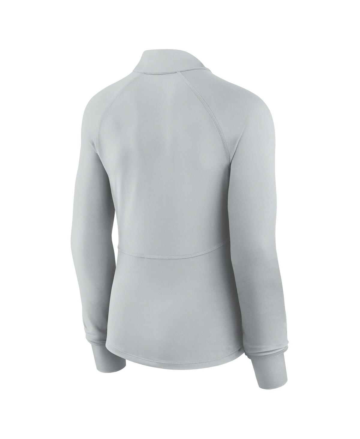 Fanatics Women's Gray Detroit Lions Elements Raglan Quarter-zip Jacket In Animal Print