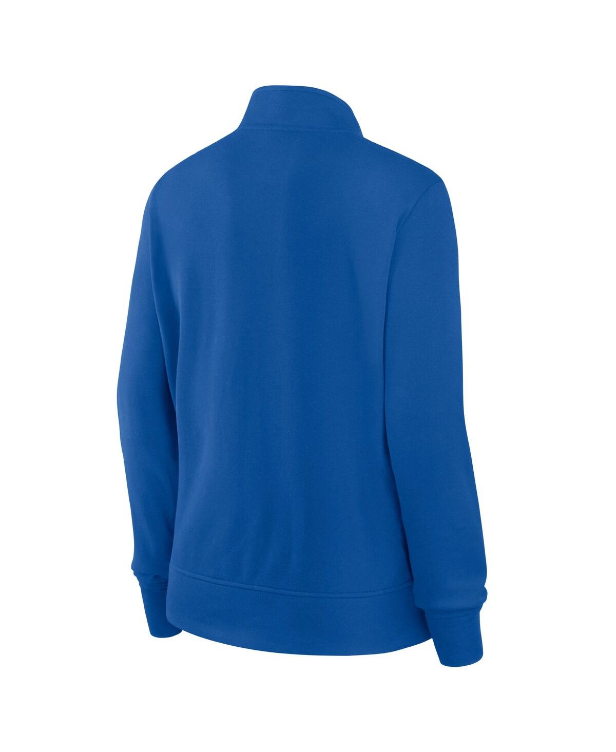 Logo Athletic Women's Royal New York Giants Velocity Quarter-zip Jacket In Blue