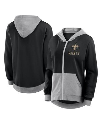Logo Athletic - Women's Black New Orleans Saints Hit It French Terry Full-Zip Hoodie
