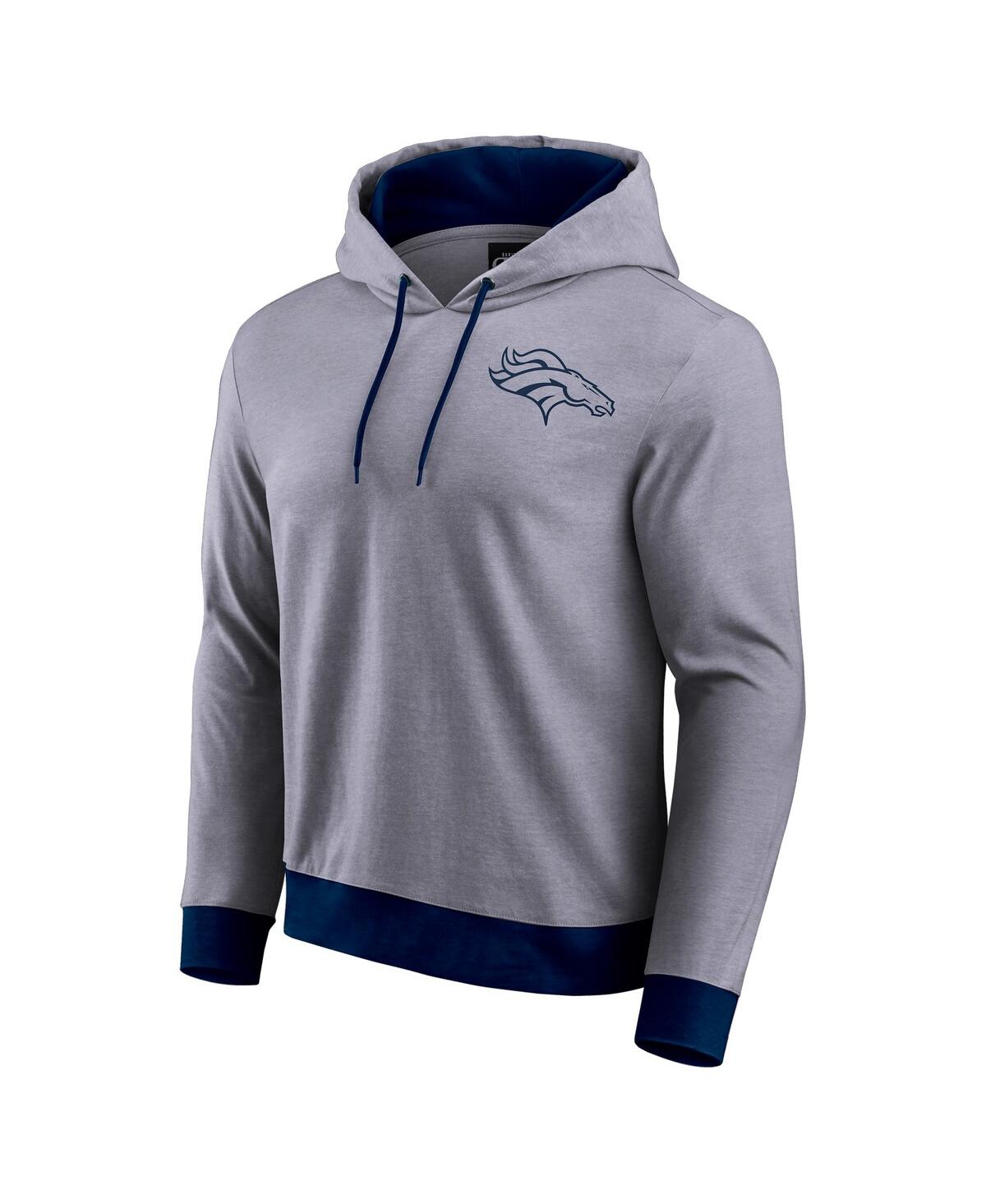 Fanatics Darius Rucker Collection By  Men's Navy Denver Broncos Tonal Knit Pullover Hoodie In Gray