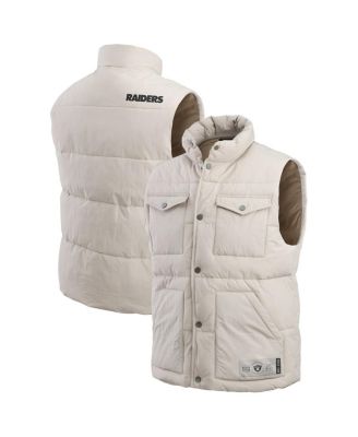 Fanatics - Men's Cream Las Vegas Raiders Puffer Full-Snap Vest