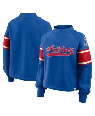 Fanatics - Women's Royal New England Patriots Oversized Hometown Toss Sweep Mock Neck Pullover