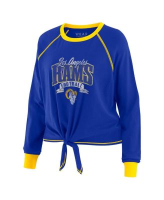 Women's Royal/Gold Los Angeles Rams Tie-Front Long Sleeve Top