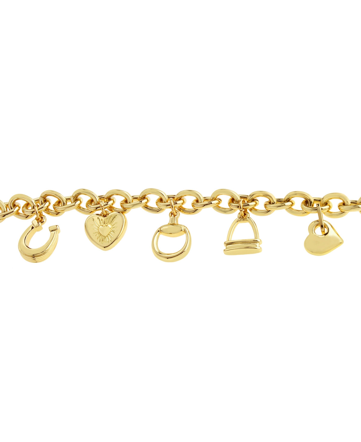 Steve Madden Gold Collegiate Mixed Charm Bracelet In Gold