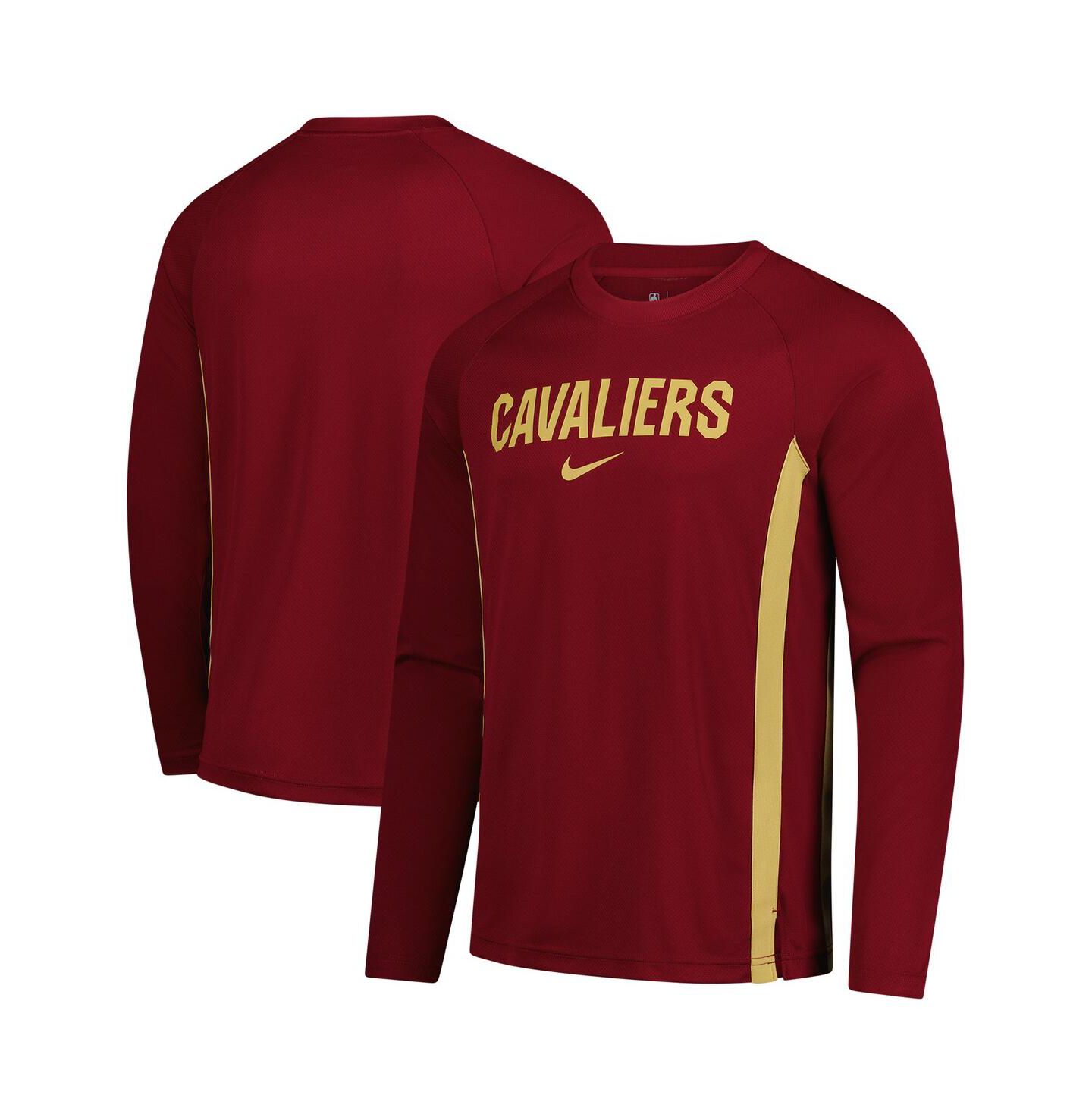 Мужская рубашка Nike Wine Cleveland Cavaliers 2025/26 Authentic Pre-Game Legend Dri-FIT Long Sleeve Shooting — фото 1