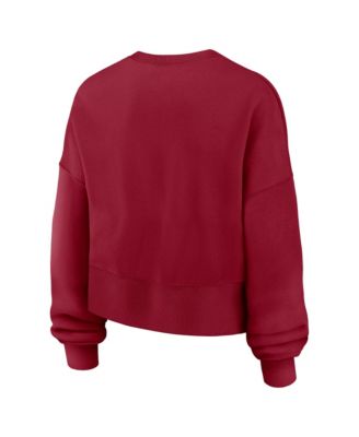 Women's Crimson Oklahoma Sooners Oversized Phoenix Arch Pullover Sweatshirt