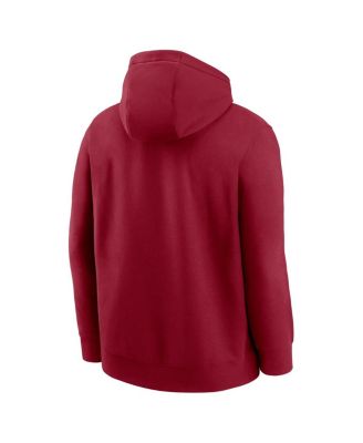 Men's Crimson Oklahoma Sooners Club Fleece Arch Pullover Hoodie