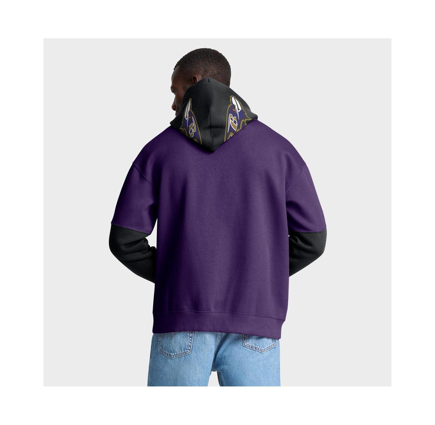 Men's Purple Baltimore Ravens Helmet Pullover Hoodie