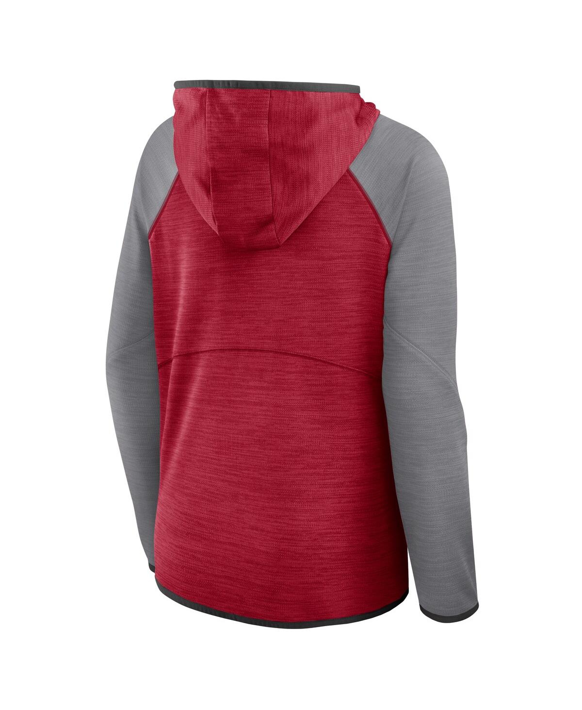 Fanatics Women's Red/pewter Tampa Bay Buccaneers Redzone End Around Pass Raglan Full-zip Hoodie In Burgundy