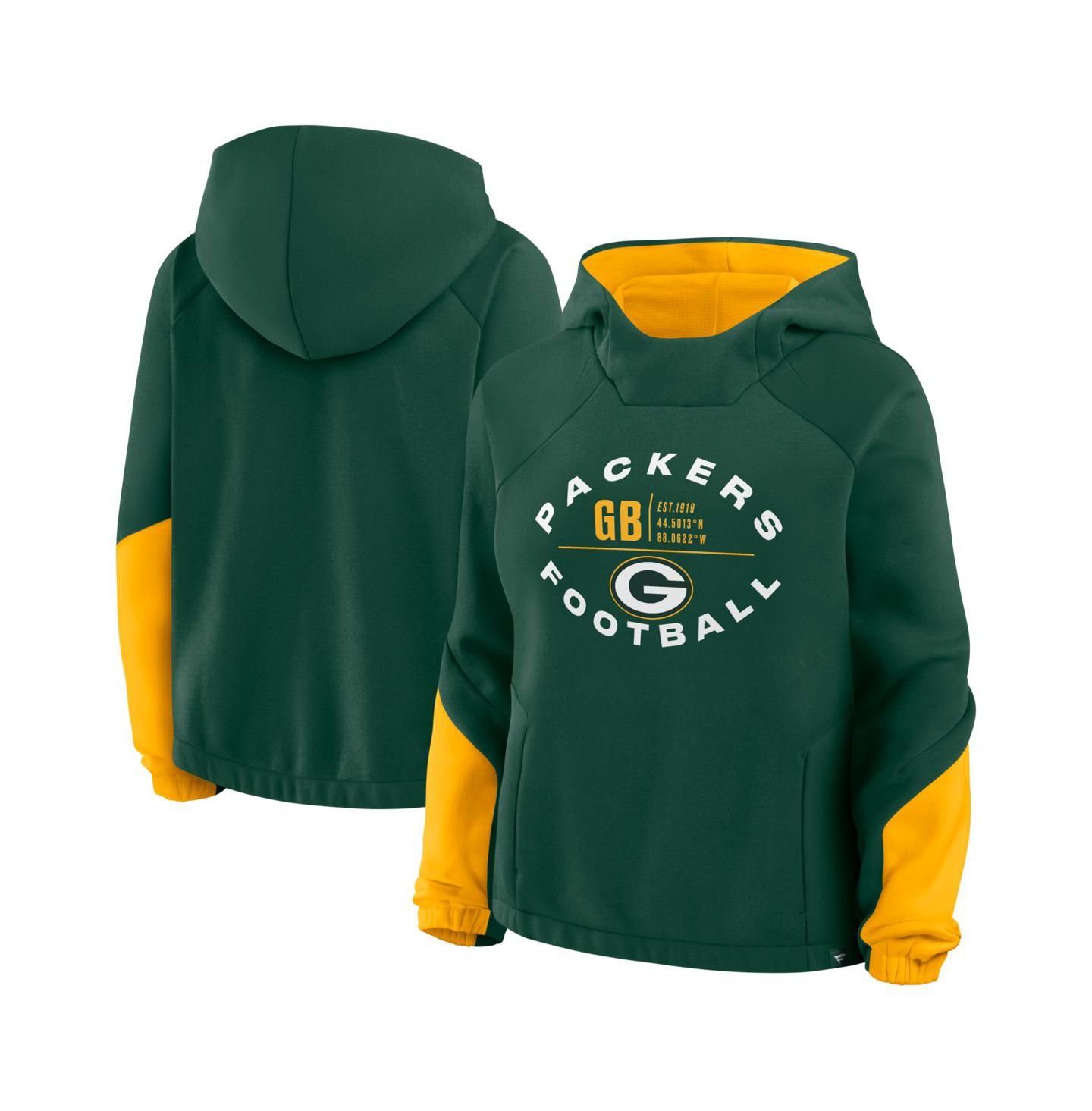 Женское худи Fanatics Green Green Bay Packers Oversized Redzone Bubble Screen Pullover — фото 1