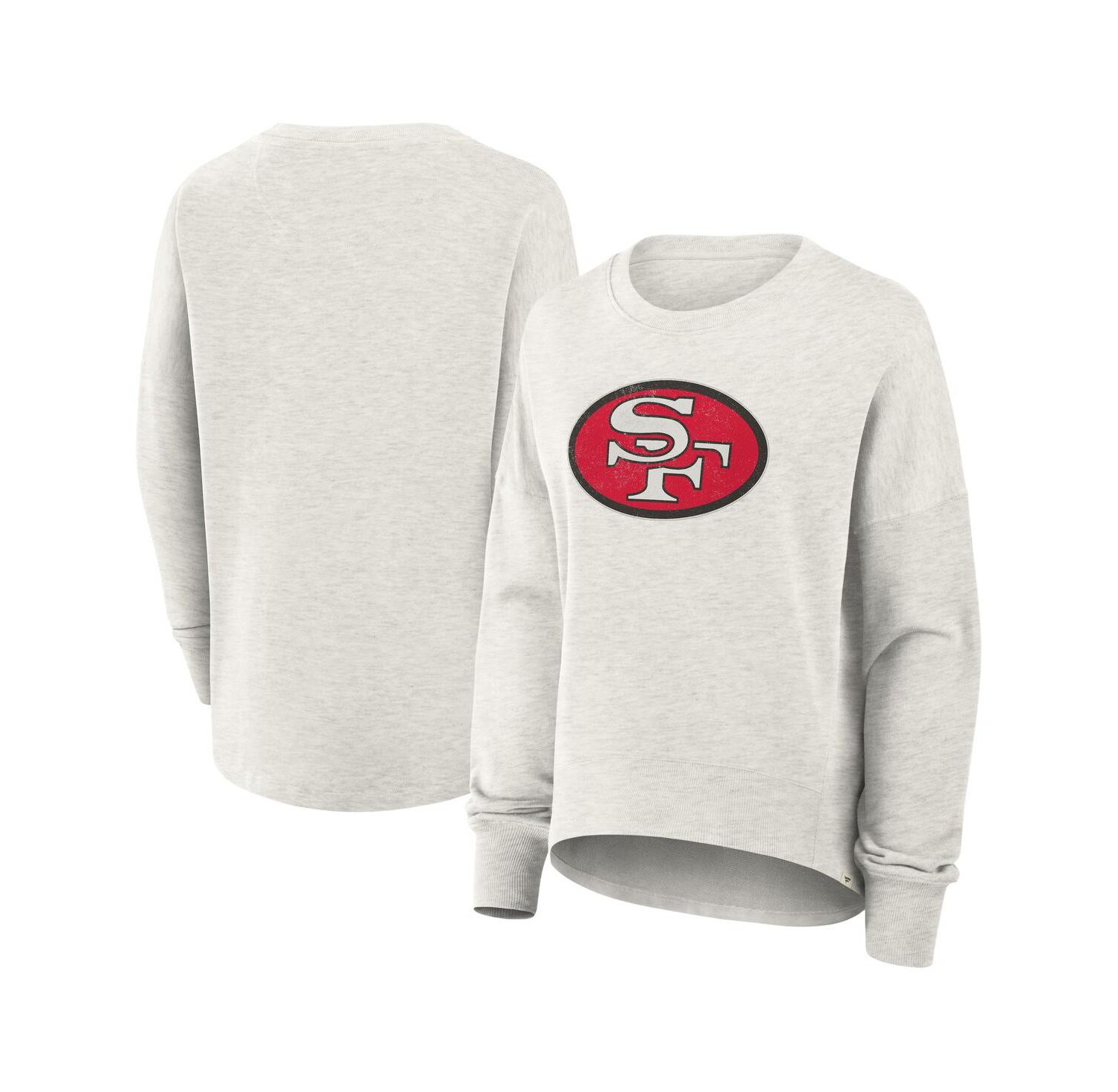 Women's Heather Gray San Francisco 49ers Oversized Hometown Pullover Sweatshirt