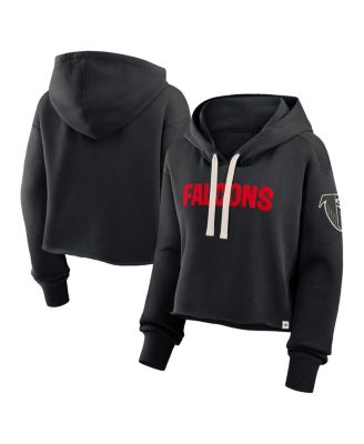 Women's Black Atlanta Falcons Oversized Hometown Heritage Cropped Hoodie