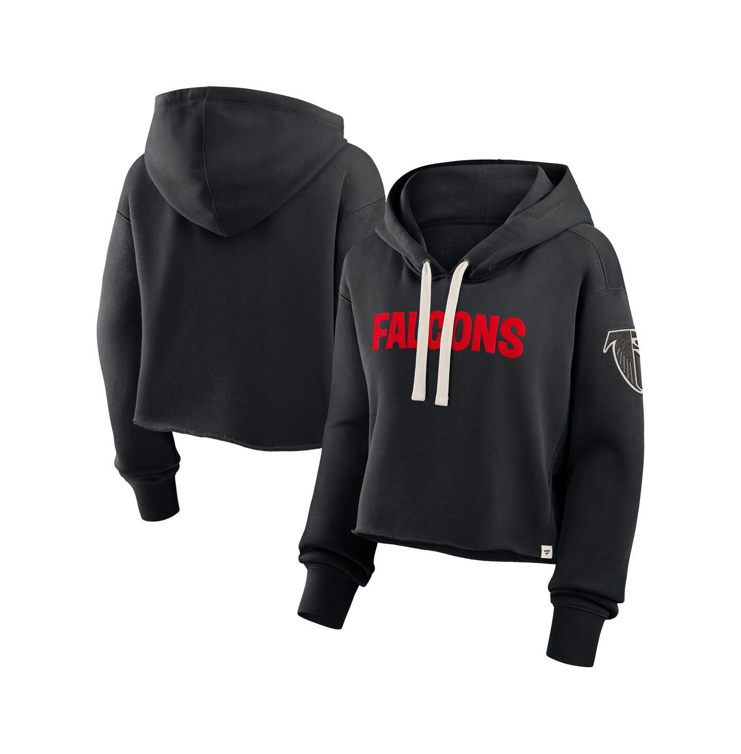 Женское худи Fanatics Black Atlanta Falcons Oversized Hometown Heritage Cropped — фото 1