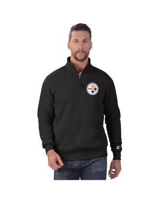 Starter - Men's Black Pittsburgh Steelers Classic Quarter-Zip Pullover Sweatshirt