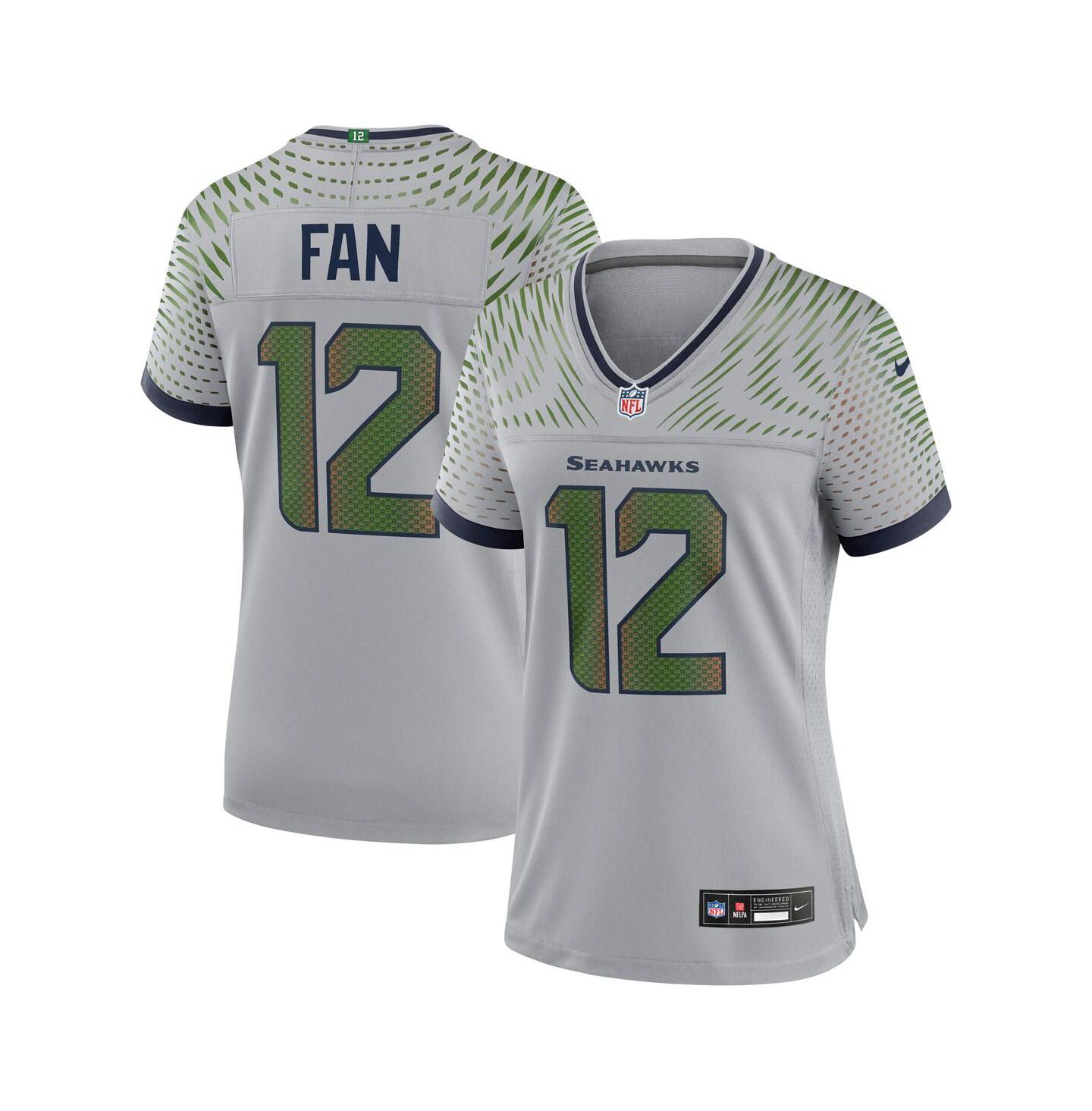 Женский топ Nike 12s Wolf Gray Seattle Seahawks 2025 Rivalries Collection Game Jersey — фото 1