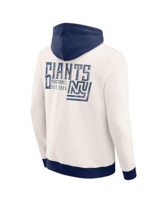 Darius Rucker Collection by Men's Cream New York Giants Distressed Graphics Full-Zip Hoodie