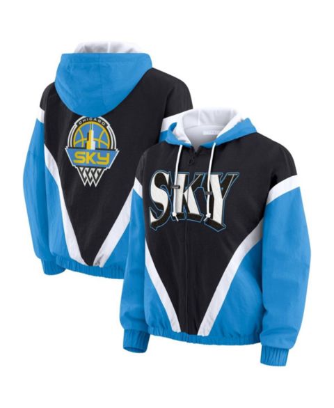 Женские худи WEAR by Erin Andrews Women's Blue/Black Chicago Sky Color Block Full-Zip Windbreaker Jacket