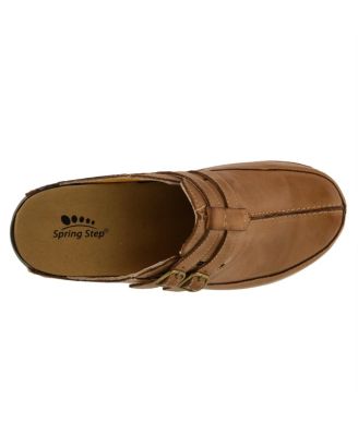 Happy Multi-Strap Leather Slip-On Clogs with Buckle Detail and Removable Insole