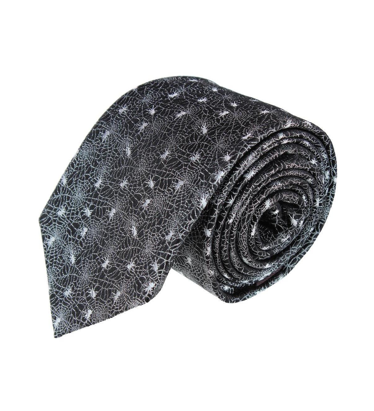 Trafalgar Men's Venom Spider Web Motif Novelty Silk Necktie