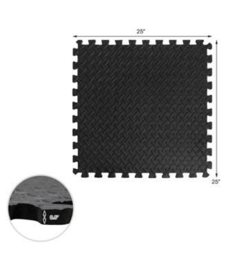 12 Piece Puzzle Interlocking Flooring Mat with Waterproof Anti-Slip Surface