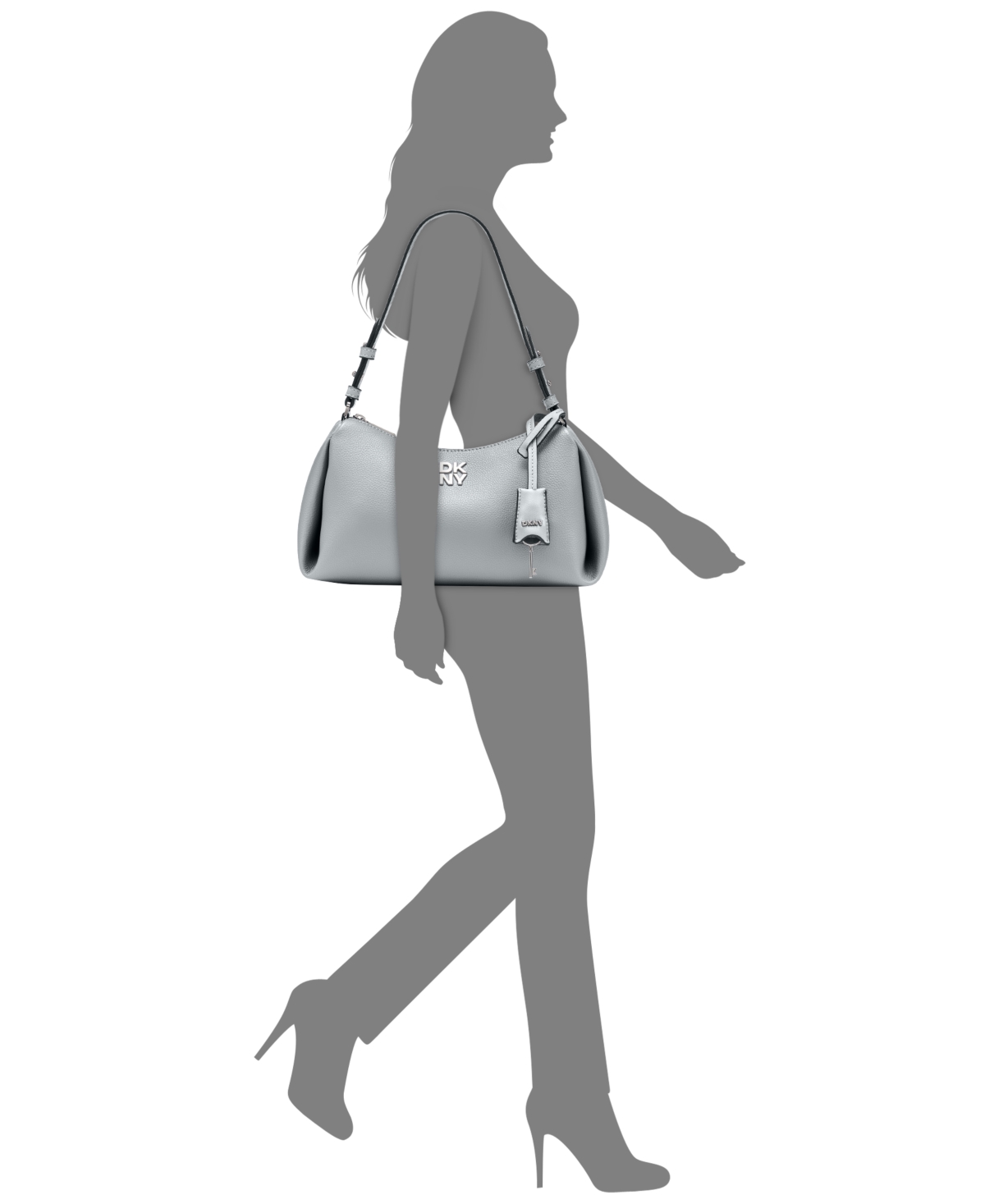Dkny Remy Top Zip Shoulder Bag In Gray