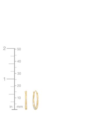 Polished Pattern Hoop Earrings in 14K Yellow Gold