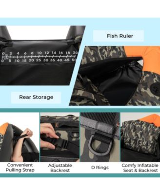 Portable Inflatable Fishing Boat with 3 Detachable Storage Boxes for Outdoor Use