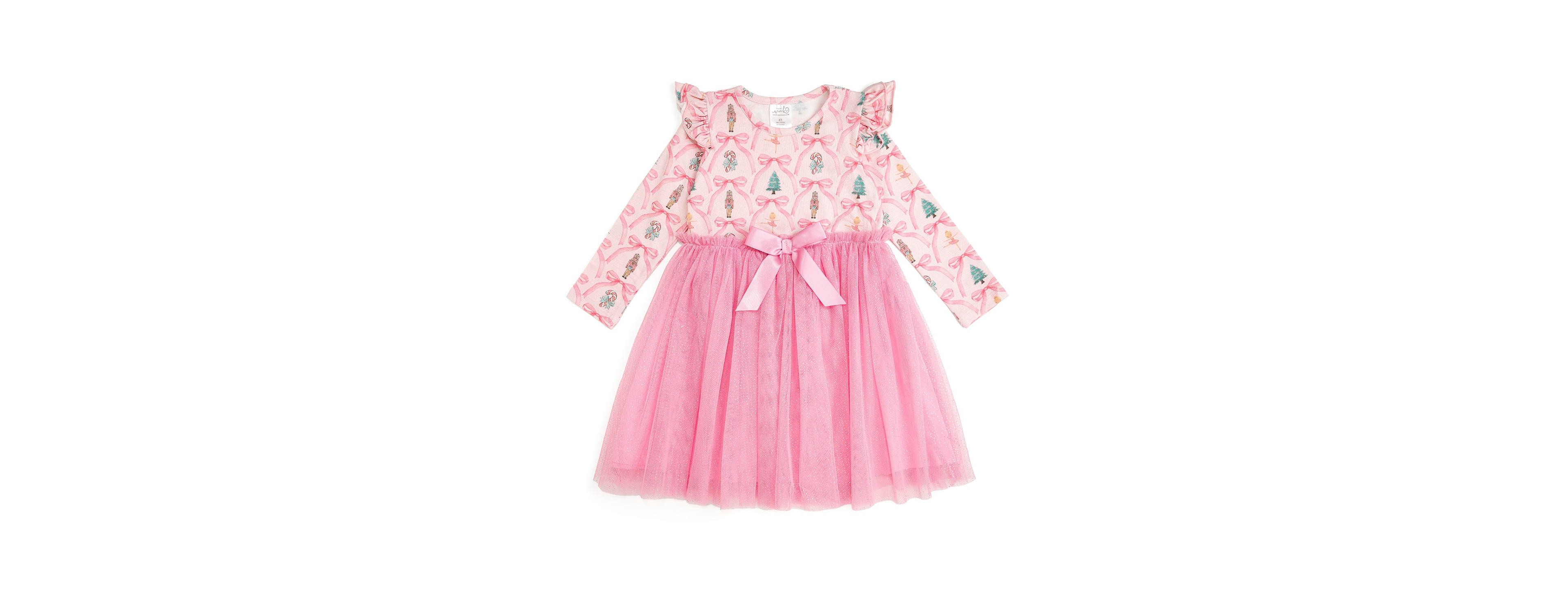 Sweet Wink Toddler Girls Nutcracker Trellis Christmas Long Sleeve Tutu Dress