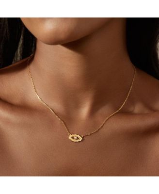 Ignite Intuition White Topaz Evil Eye Necklace