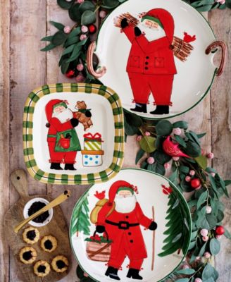 Old St. Nick Small Rimmed Square Platter
