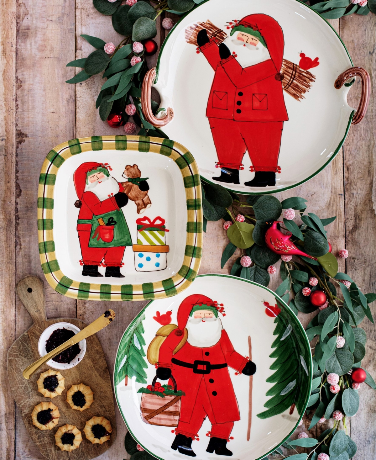Vietri Old St. Nick Small Rimmed Square Platter