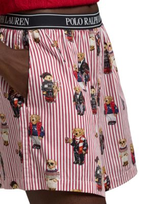 Women's All-Over Bear Striped Sleep Boxers